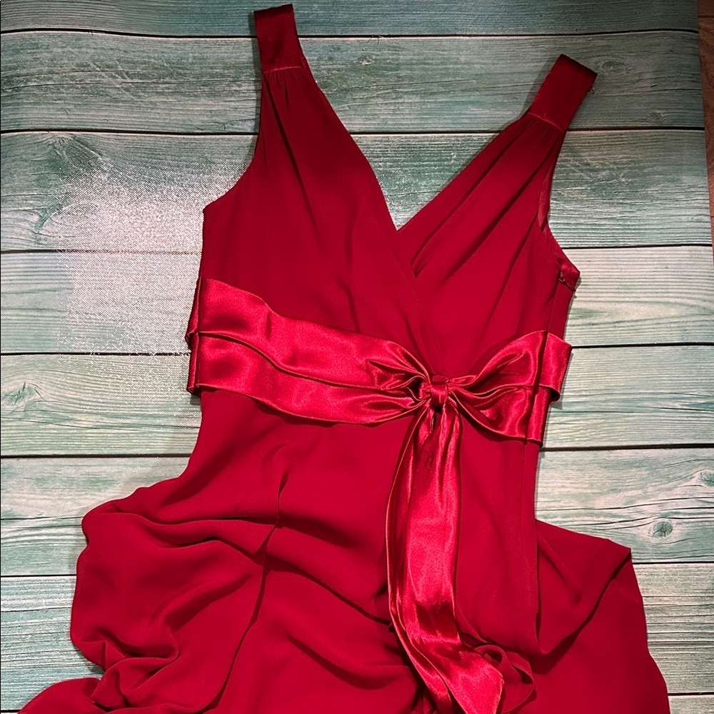 Jones Wear Burgundy High Low Dress